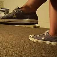 Phillipino Woman Deep toe wiggling in Sneakers.mp4