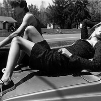 chicks in chucks bw car.jpg