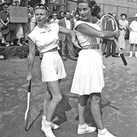 Ginger Rogers and Jinx Falkenburg at a celebrities tournament at the West Side Tennis Club in Fo.jpg