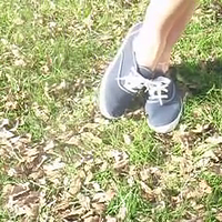 roxy's well worn red and navy blue keds champs shoe play.mp4