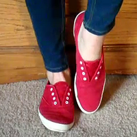 vintage laceless red keds championship sneakers shoe play.mp4