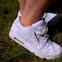 taking off and looking inside of her nike airmax.mp4