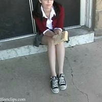 Sniffing June's Chucks And Feet At School.mp4