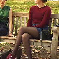 Phoebe-Waller-Bridge-in-Casual-Denim-Skirt-and-Burgundy-Sneakers-717x1024.jpg
